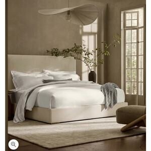 BOLL & BRANCH Signature Hemmed Fitted Queen Sheet White 100% Organic Cotton NEW